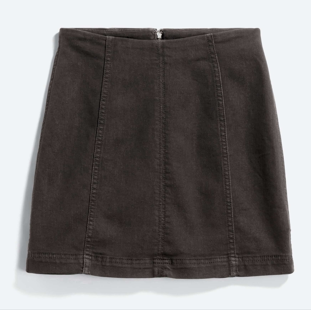 New Black Free People Denim Mini Skirt